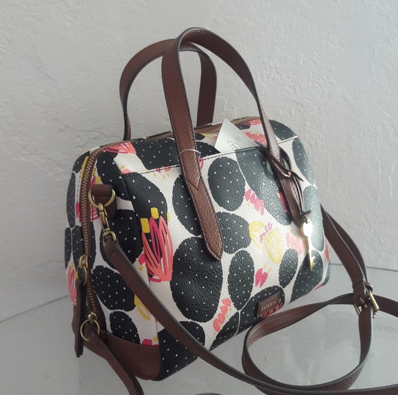 NWT FOSSIL SYDNEY SATCHEL CROSSBODY SHOULDER BAG - Picture 2 of 7